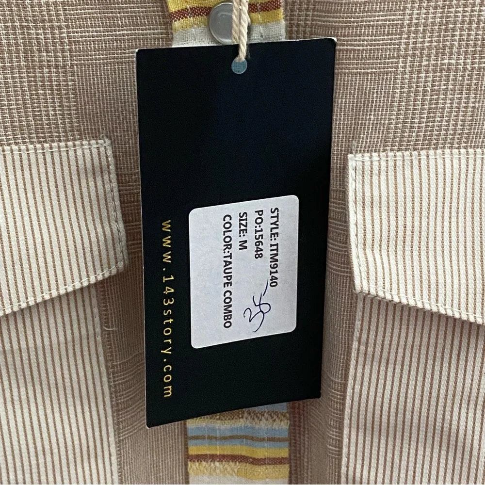 143 Story Long Sleeve Striped Tunic Top Womens Size Medium NWT Linen Cotton Boho - Picture 8 of 16